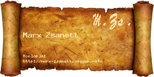 Marx Zsanett névjegykártya